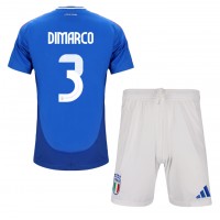 Maglia Calcio Italia Federico Dimarco #3 Prima Divisa Bambino Europei 2024 Manica Corta (+ pantaloncini)